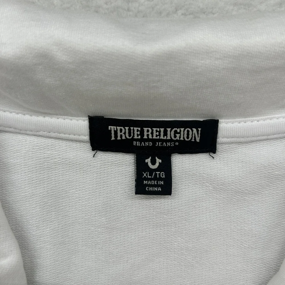 True Religion Shirt Mens XL Polo Zip Collar Short Sleeve Brand‎ Jeans Top